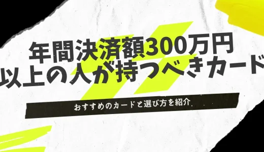年間利用額200～300万円以上の人が持つべきクレジットカードは？おすすめの24枚を比較